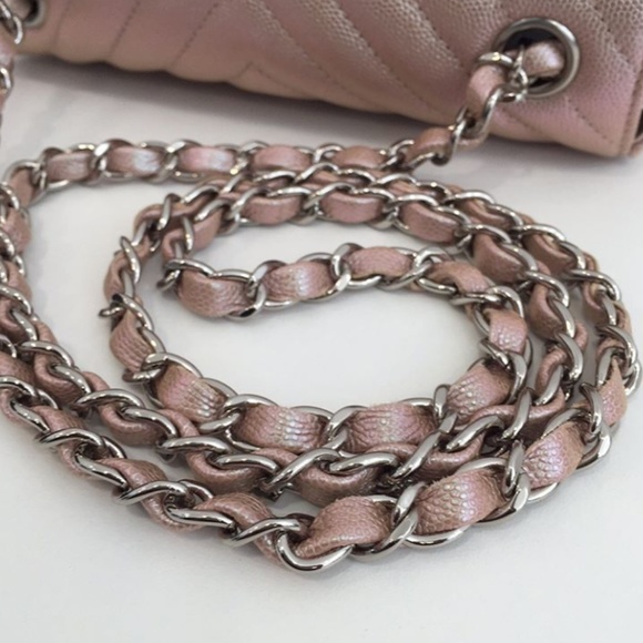 CHANEL ROSE GOLD MINI FLAP BAG 17B - Picture 6 of 8